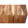 Bon 22 Inch Artisanal End Side Table, Multifaceted Solid Acacia Wood, Octagon Top, Natural Brown
