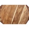 Bon 22 Inch Artisanal End Side Table, Multifaceted Solid Acacia Wood, Octagon Top, Natural Brown