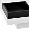 ON-TREND Modern Minimalist Design 31.5*31.5in Square Coffee Table with Detachable Tray and Plug-in 16-color LED Strip Lights Remote Control for Living