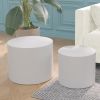 MDF with ash/oak/walnut veneer side table/coffee table/end table/nesting table set of 2 for living room,office,bedroom White